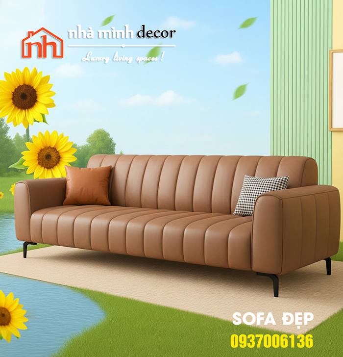 Sofa phòng khách có thể được sản xuất từ nhiều chất liệu nhân tạo, với độ bền cao 